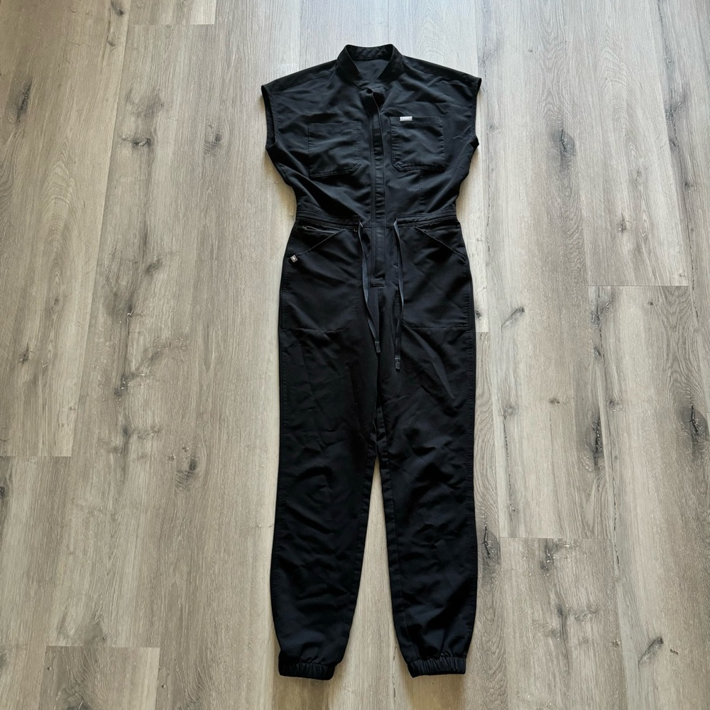 Black Figs Rafaela Cargo Scrub Jumpsuit